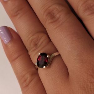 Sterling silver garnet ring